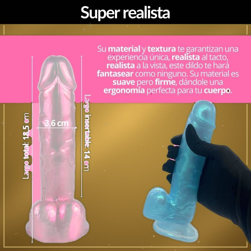 Consolador Realista Glitter 18,5cm - vista 2