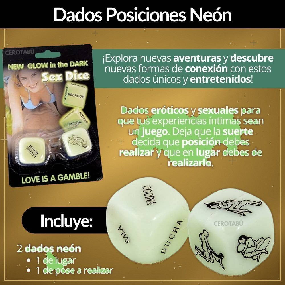 Dados Eróticos Neón de Posiciones - vista 3