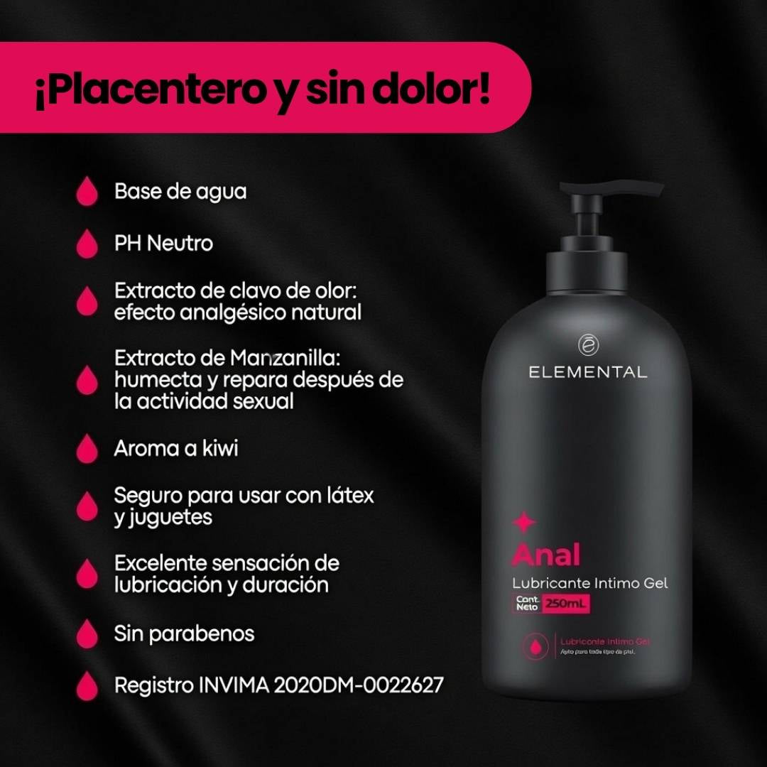 Lubricante Anal Elemental Kiwi 250ml - vista 2