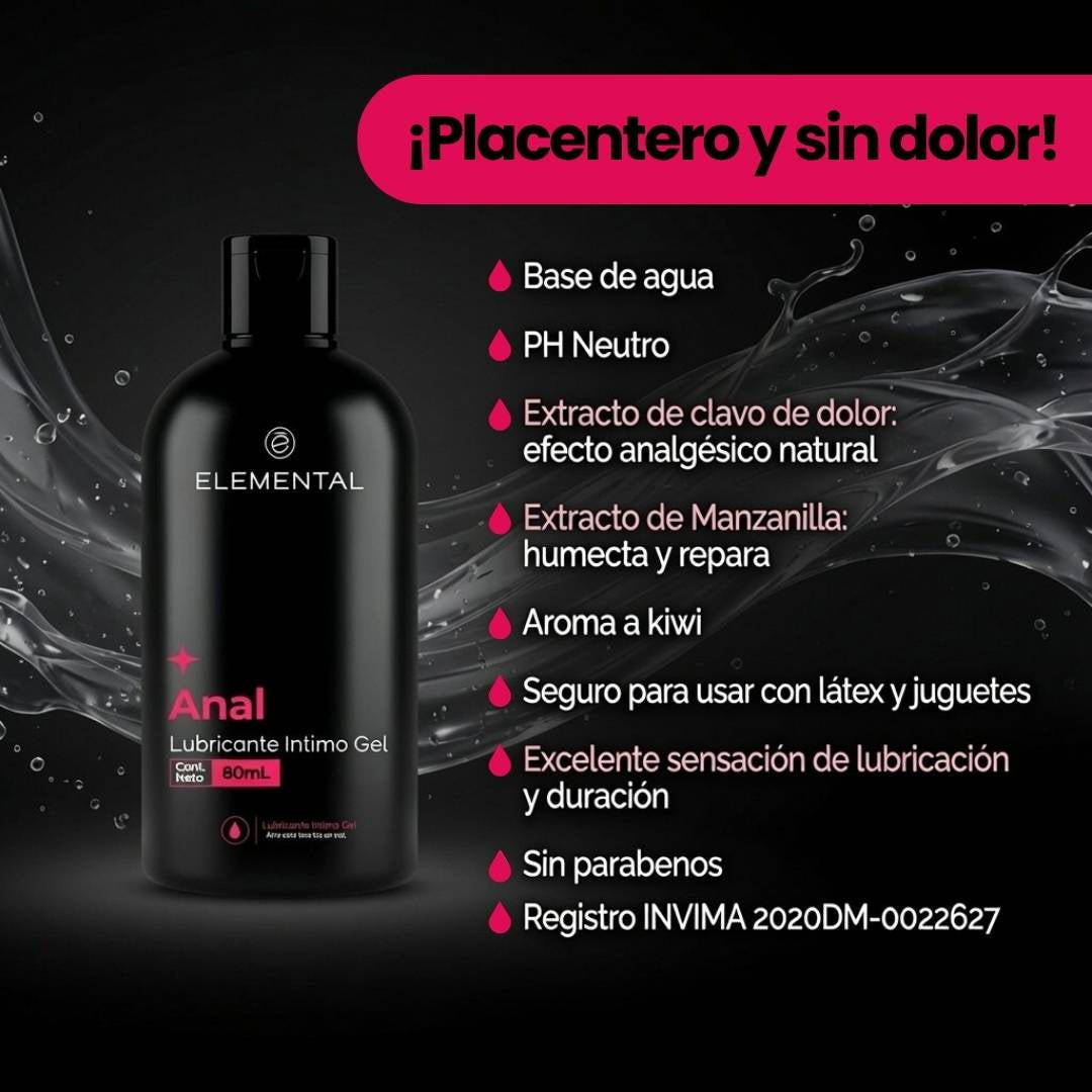 Lubricante Anal Elemental Kiwi 80ml - vista 2