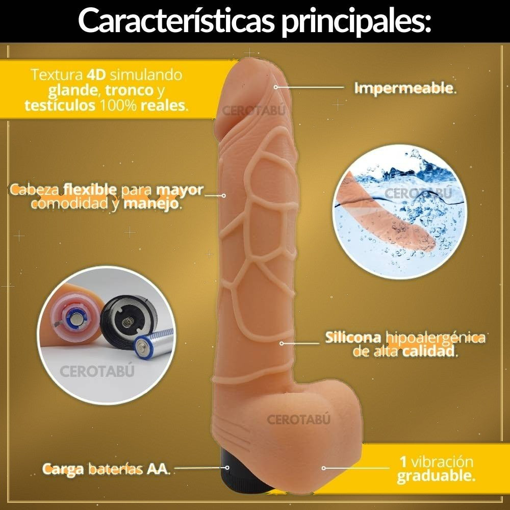 Dildo Vibrador Realista 20 cm Silicona - vista 2