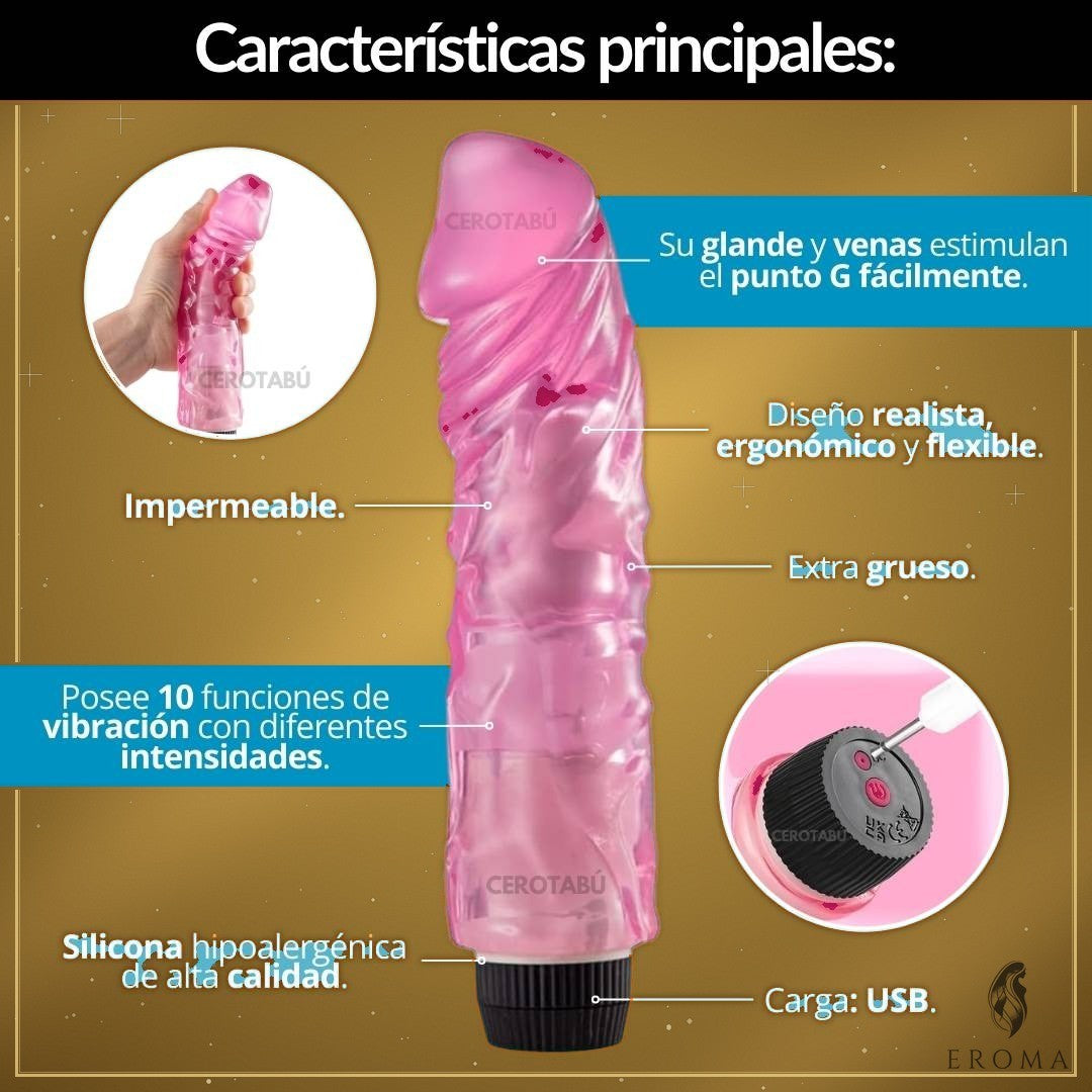 Dildo Vibrador Realista Extra Grueso 22 cm - vista 2