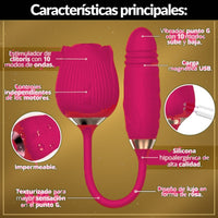Vibrador Rosa Succionador y Telescópico - vista 3