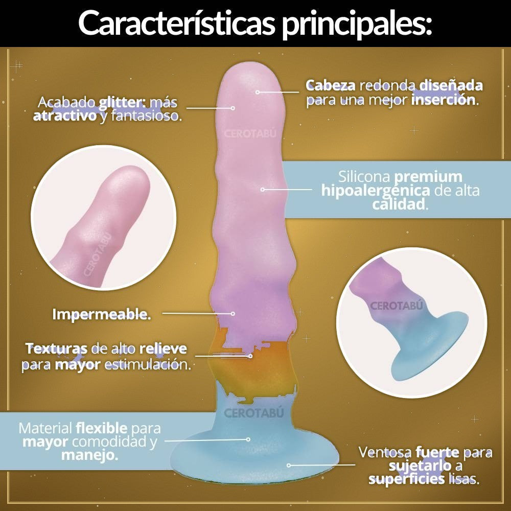 Dildo Realista 17 cm Silicona Glitter - vista 2