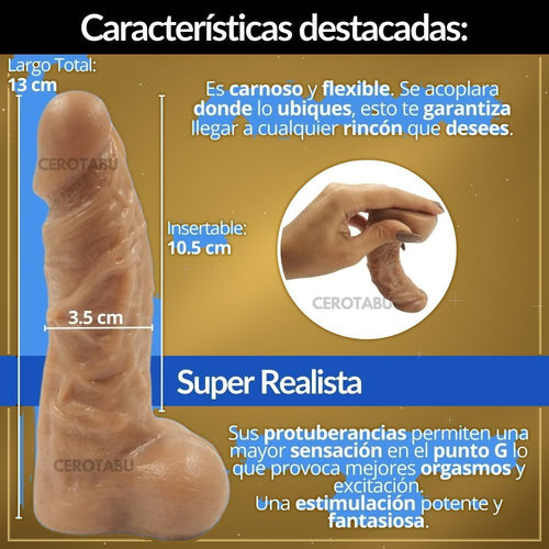 Dildo Texturizado 13 cm Silicona Médica - vista 2