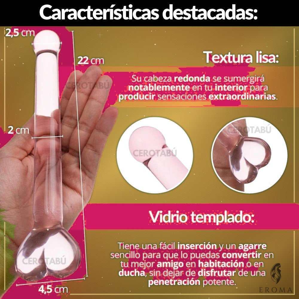 Dildo de Vidrio Heart 22cm Rosado - vista 2