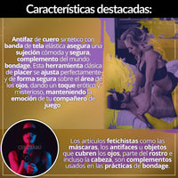 Máscara Erótica de Cuero Roja - vista 3