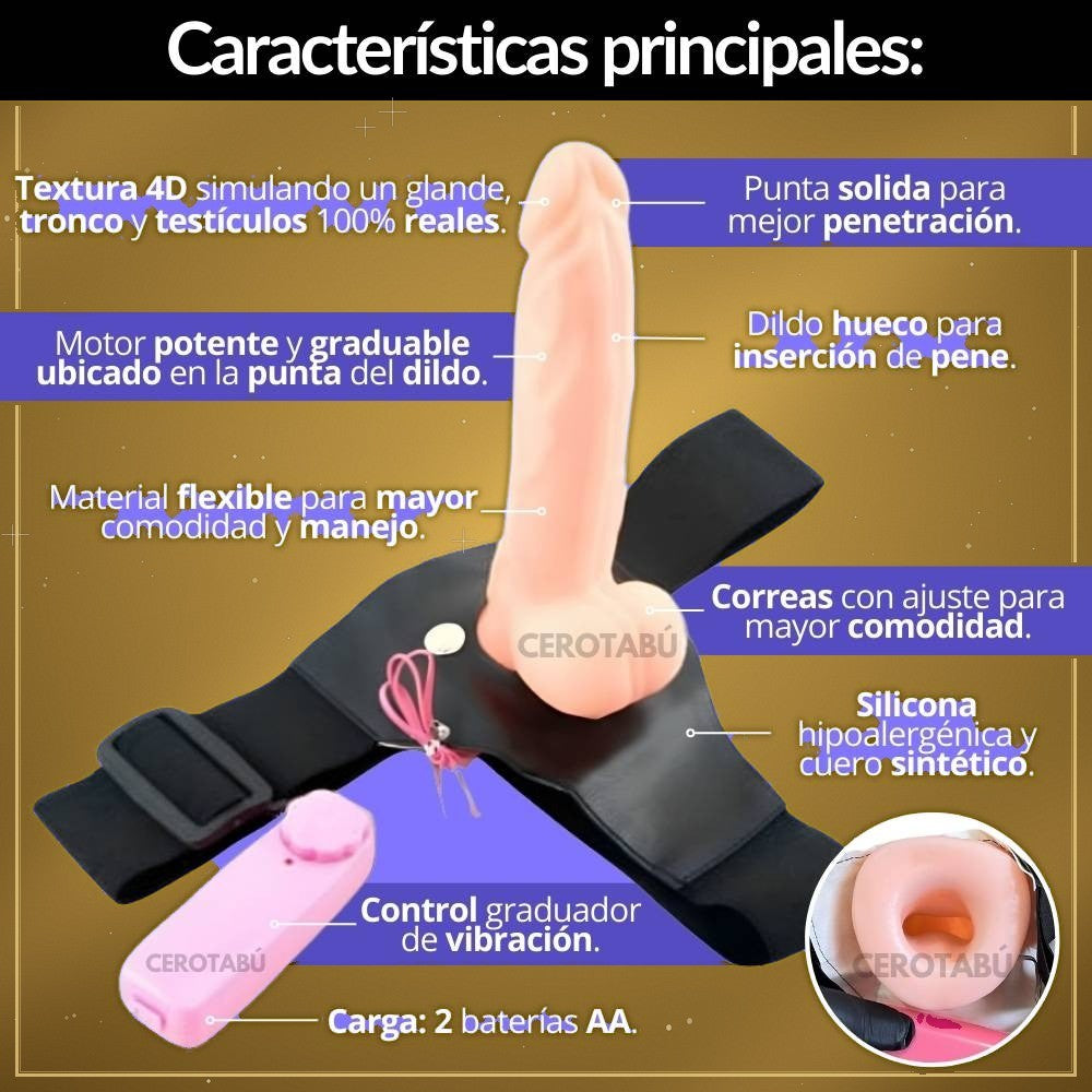 Arnés Consolador Hueco con Vibrador - vista 2