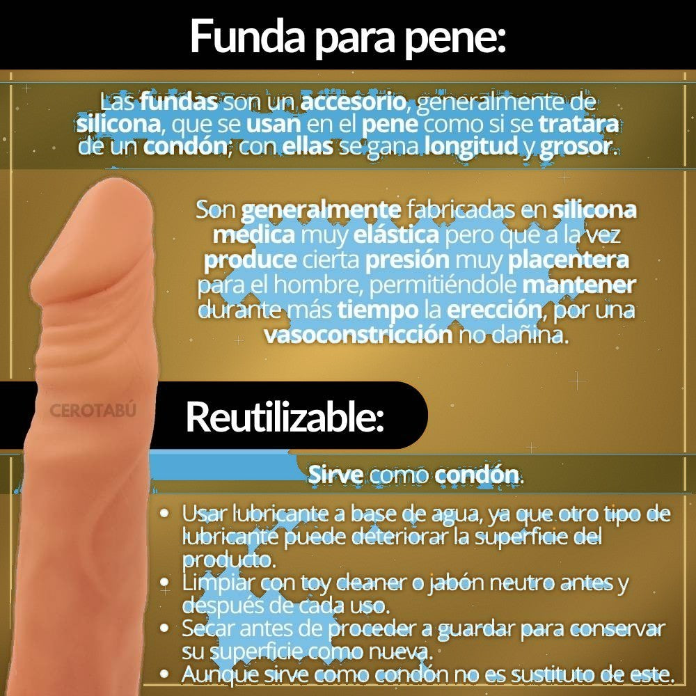 Funda Pene Realista Retardante 17cm - vista 3