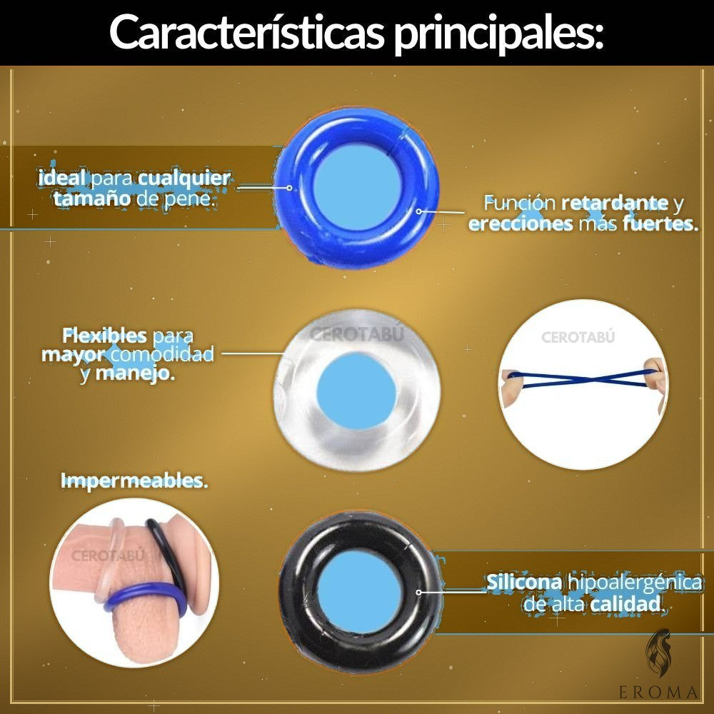 Kit 3 Anillos Retardantes Stay Hard - vista 2