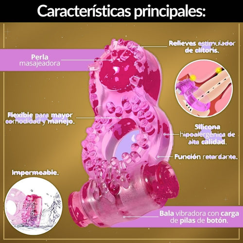 Anillo Vibrador Retardante Doble Estimulación