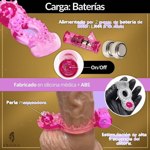 Anillo Vibrador Retardante Doble Estimulación - vista 2