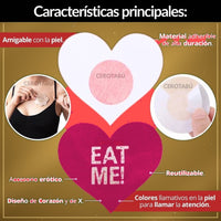 Pezoneras Satinadas en Forma de Corazón - vista 2