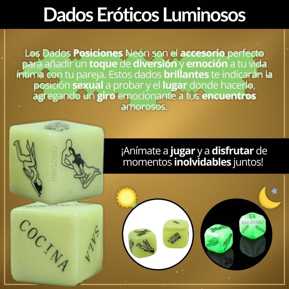 Dados Eróticos Neón de Posiciones - vista 2