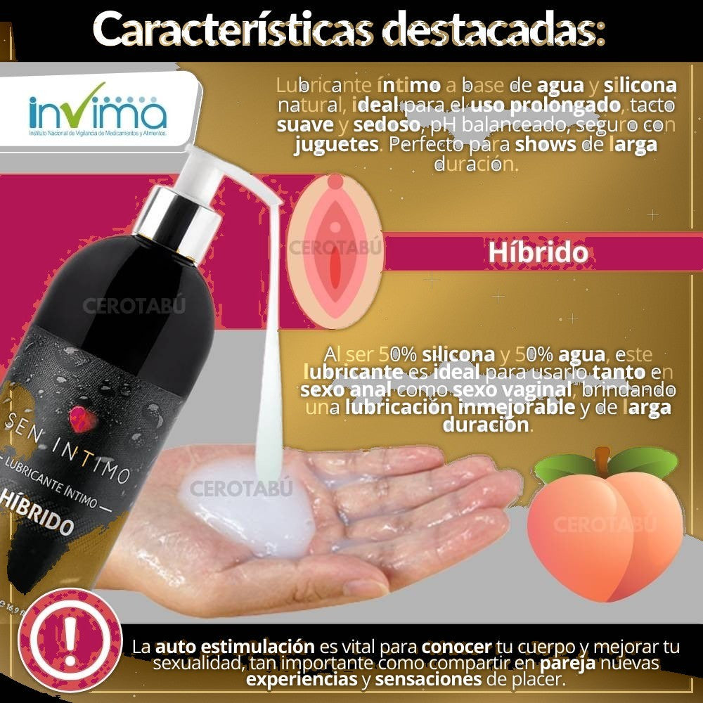 Lubricante Híbrido Agua y Silicona 500ml - vista 3