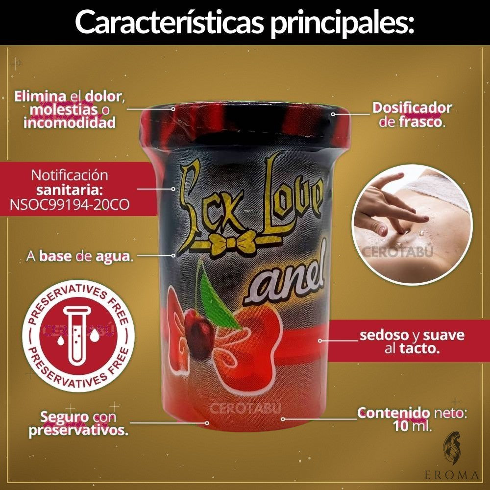 Lubricante Anal Sex Love sin Dolor 10ml - vista 2