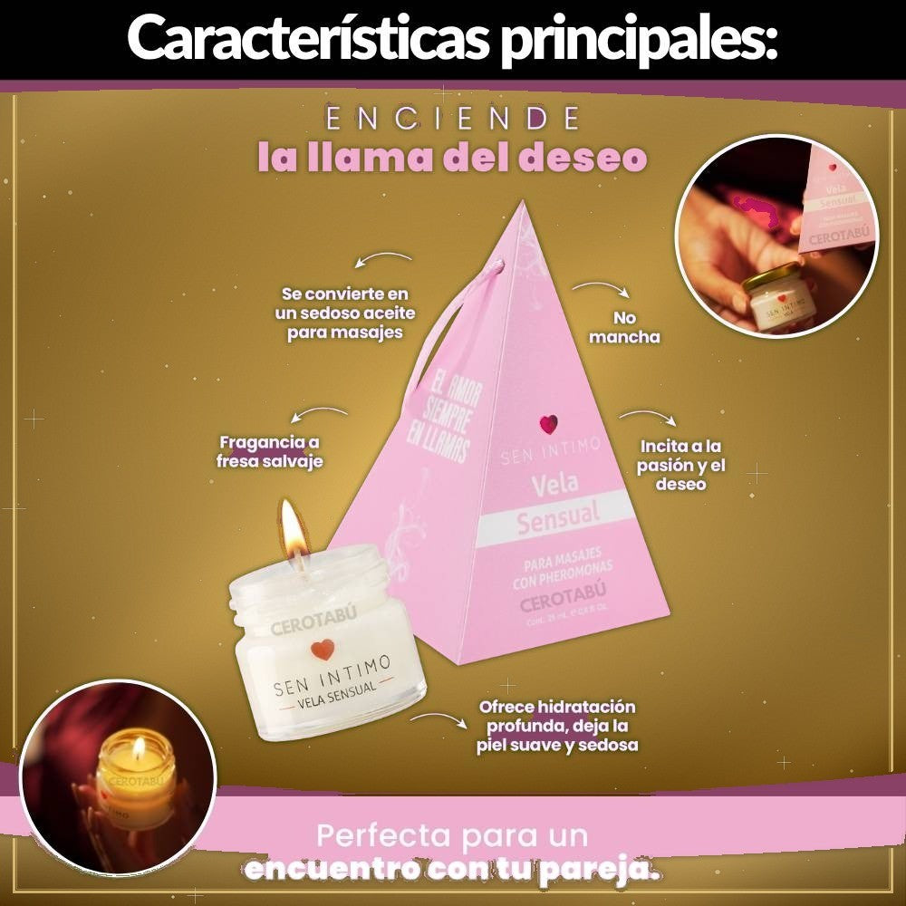 Vela de Masajes Aceite Fresa Salvaje - vista 2
