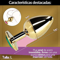 Plug Anal Acero Dorado Talla L - vista 3
