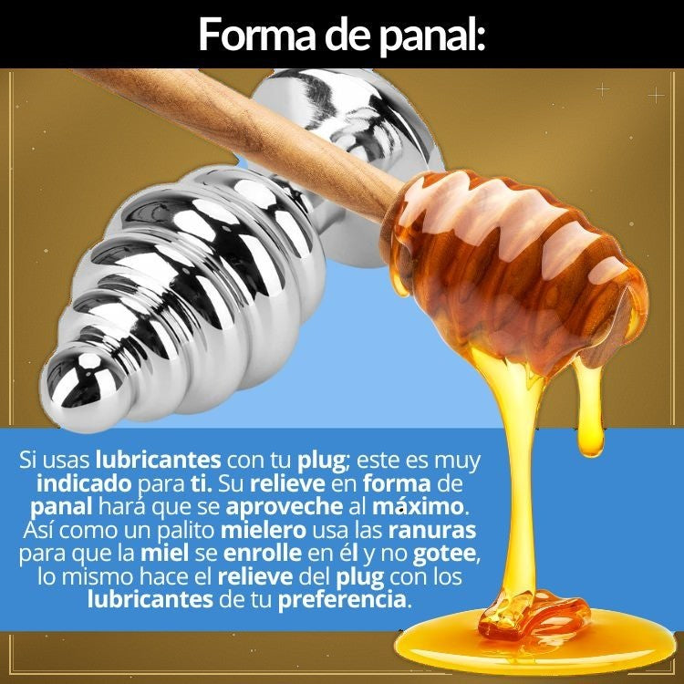 Plug Anal L en Acero con Relieve Panal - vista 2