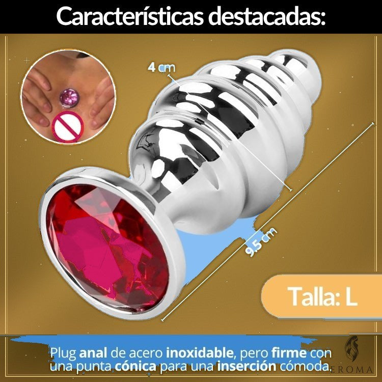 Plug Anal L en Acero con Relieve Panal - vista 3