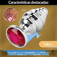 Plug Anal L en Acero con Relieve Panal - vista 3