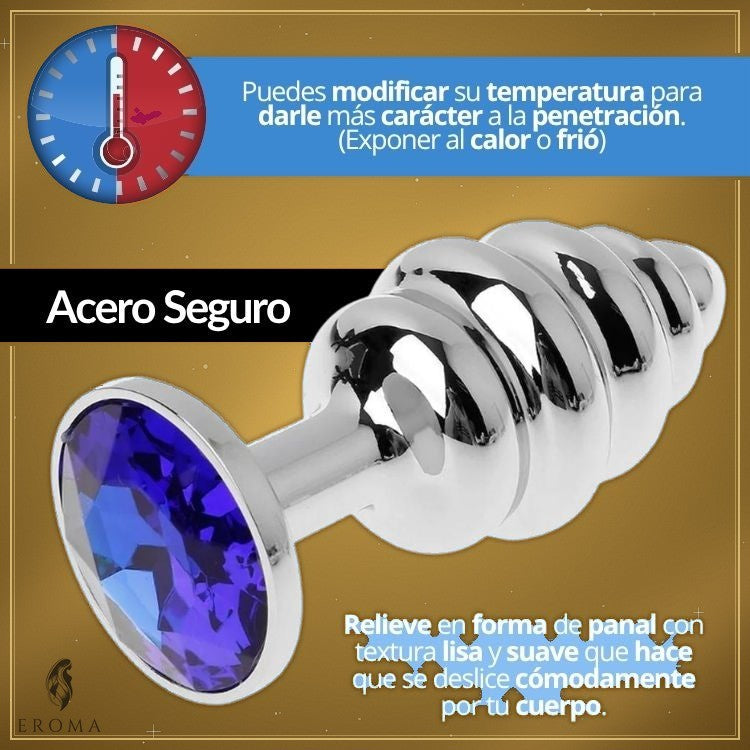Plug Anal L en Acero con Relieve Panal - vista 4
