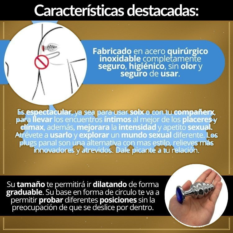 Plug Anal L en Acero con Relieve Panal - vista 6