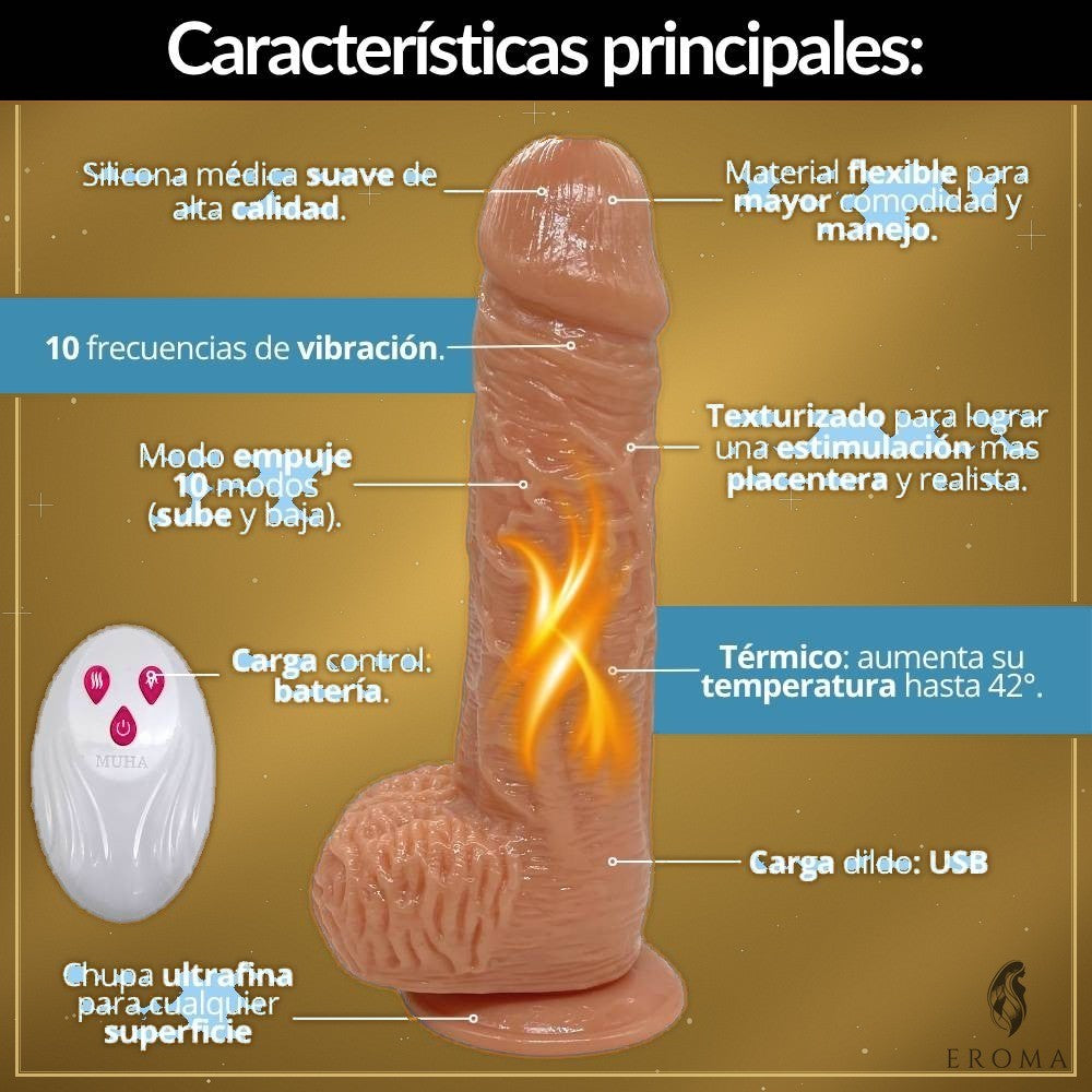Dildo Vibrador Térmico Sube y Baja - vista 5